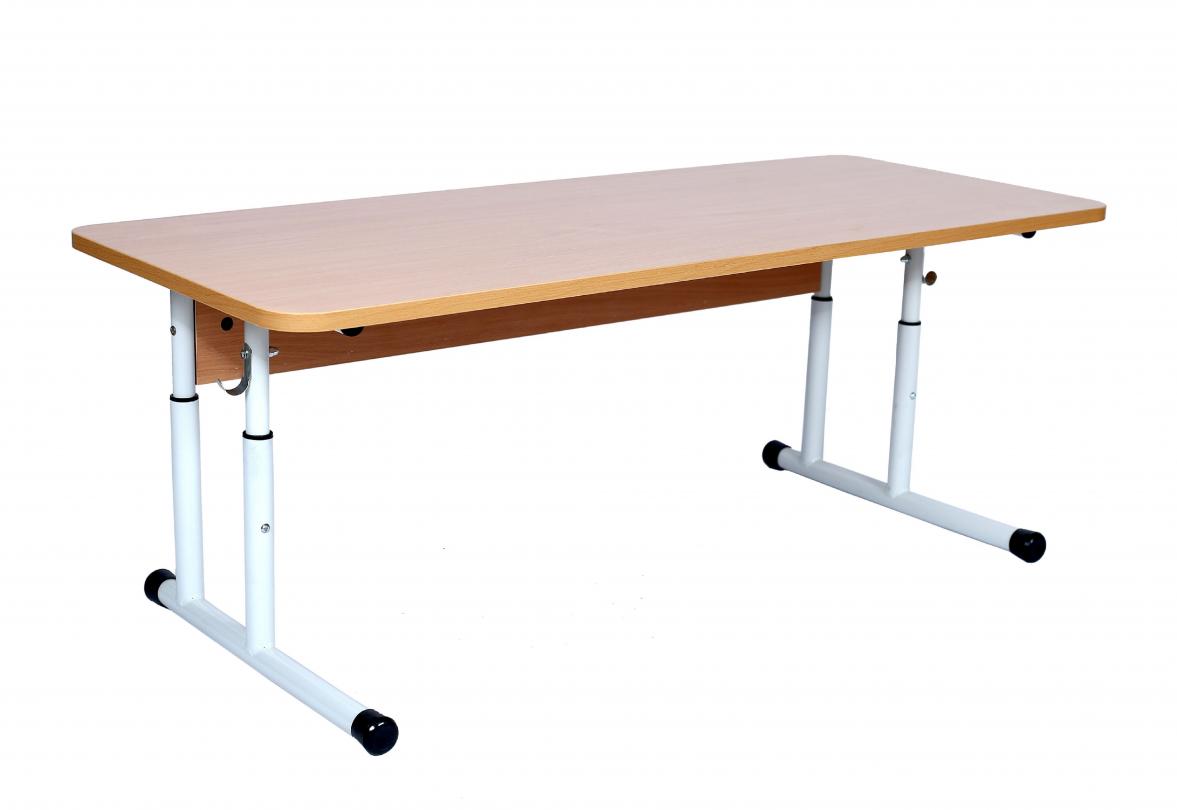 Стіл дитячий 2-місний,без полиці,на круглій металевій трубі, стільниця з ЛДСП, регулюється на ростові групи №1-3 (ТОВ ‘’АЛМАНТ’’),1200х500х460-580 мм